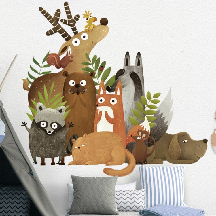 Creative Animal Cartoon Children Room Kindergarten Bedroom TV Baseboard Home Improvement Stickers Wall Decoration Stickers, Creative Animal