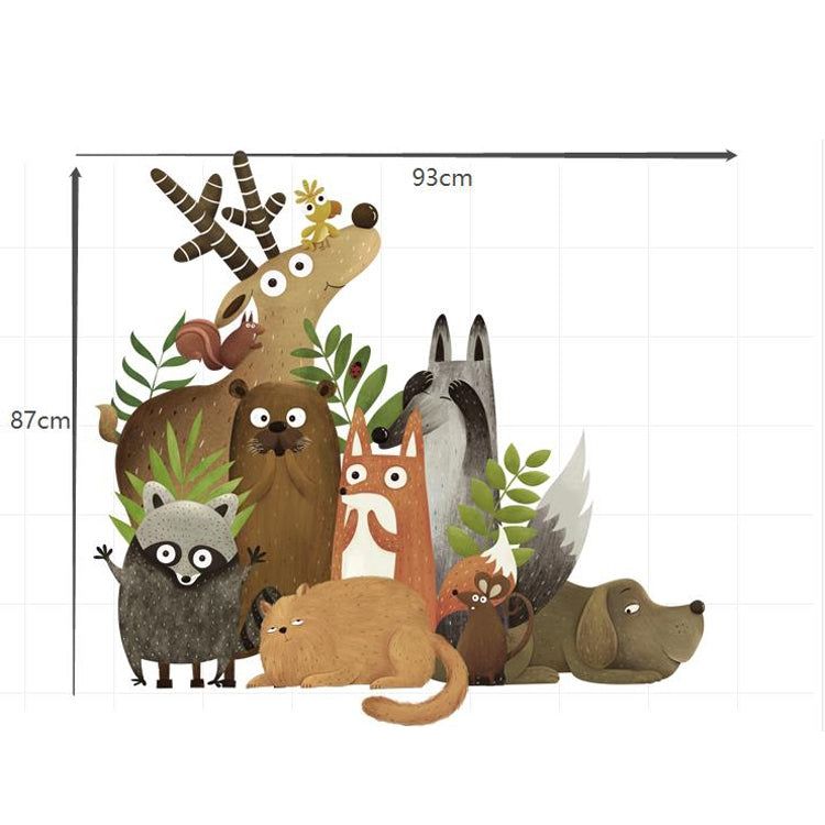 Creative Animal Cartoon Children Room Kindergarten Bedroom TV Baseboard Home Improvement Stickers Wall Decoration Stickers, Creative Animal