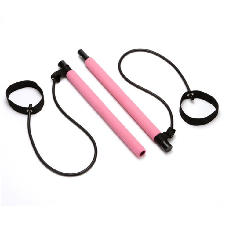 Pilates Stick Yoga Fitness Equipment Sports Stretching Band, Purple, Pink
