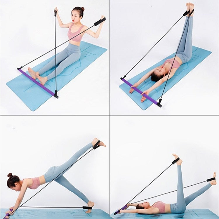 Pilates Stick Yoga Fitness Equipment Sports Stretching Band, Purple, Pink