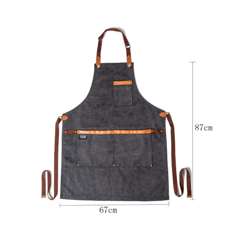 Washed Canvas Apron Chef Cafe Shop BBQ Hairdresser Aprons