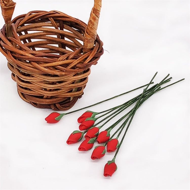 10 PCS 1:12 Mini House Toy Simulation Rose Bone for Garden Living Room, Rose Bone