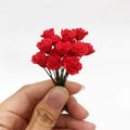 10 PCS 1:12 Mini Doll House Garden Bedroom Scene Decoration Roses, Dark Red