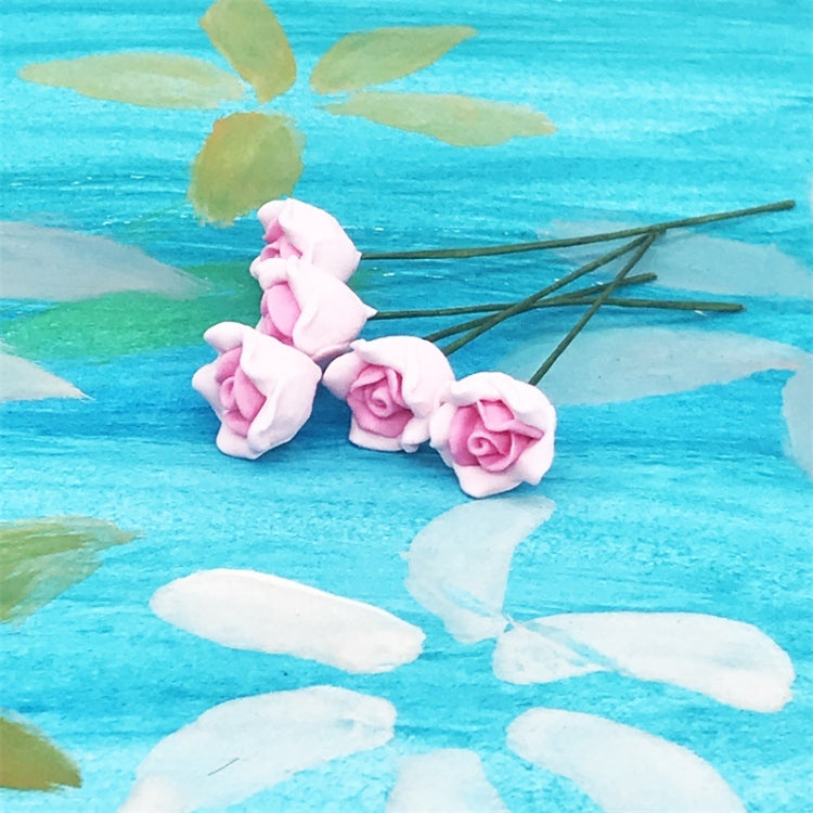 10 PCS 1:12 Mini Doll House Garden Bedroom Scene Decoration Rose, Pink