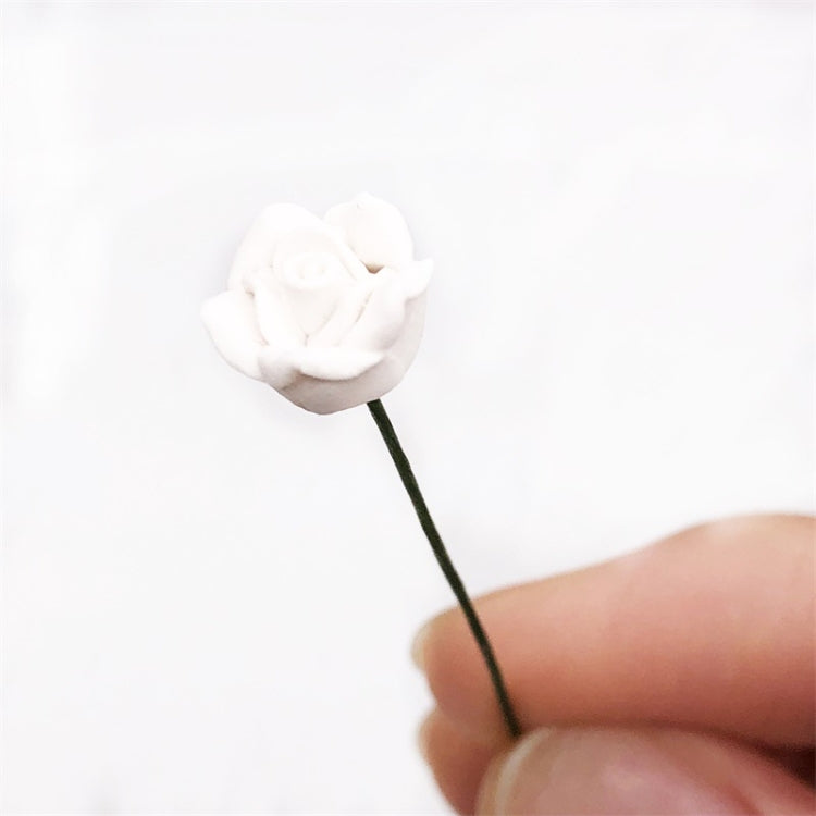 10 PCS 1:12 Mini Doll House Garden Bedroom Scene Decoration Roses, White