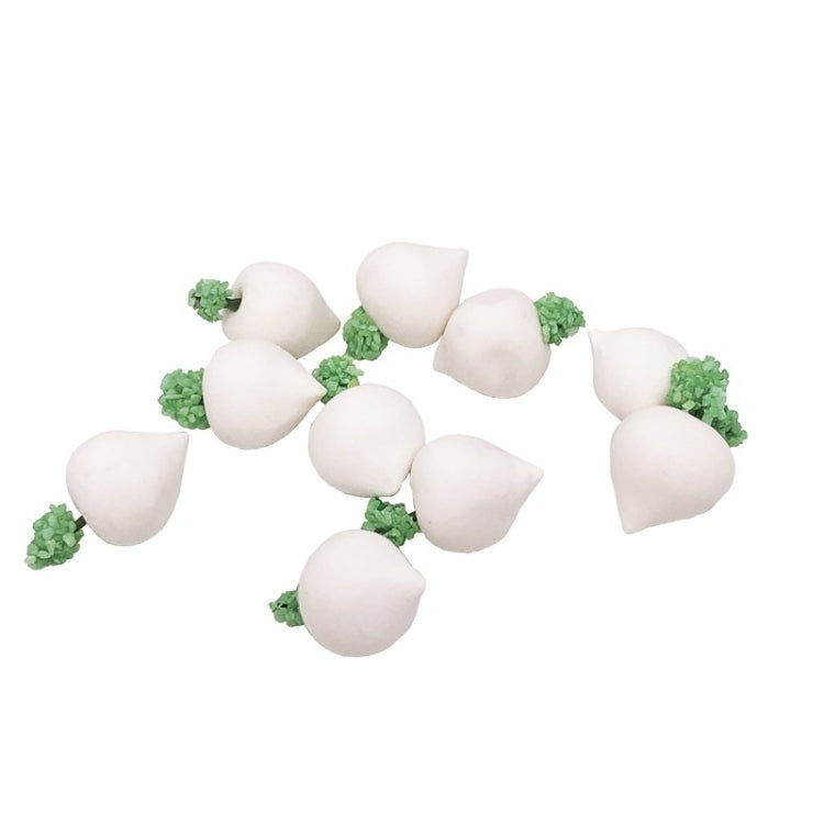 10 PCS 1:12 Mini House Toy Simulation White Radish for Kitchen Decoration, 10 PCS White Radish