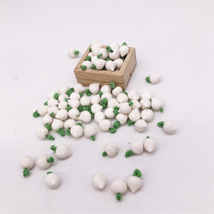 10 PCS 1:12 Mini House Toy Simulation White Radish for Kitchen Decoration, 10 PCS White Radish