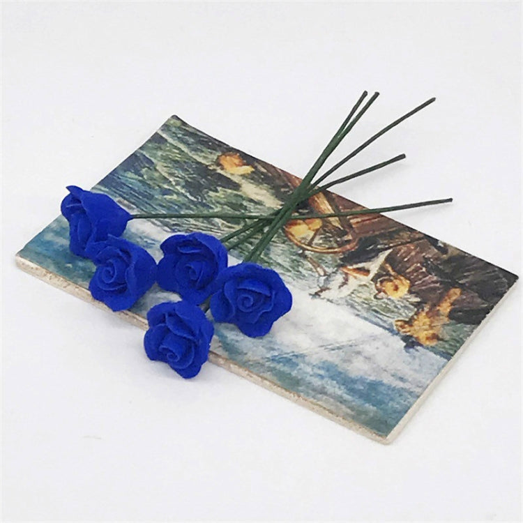 10 PCS 1:12 Mini Doll House Garden Bedroom Scene Decoration Rose, Blue
