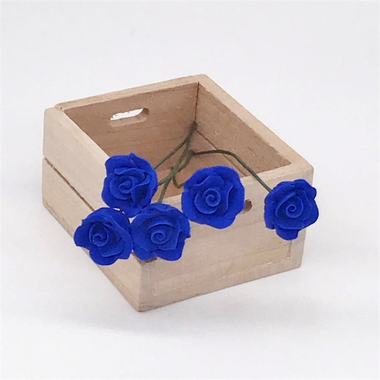 10 PCS 1:12 Mini Doll House Garden Bedroom Scene Decoration Rose, Blue