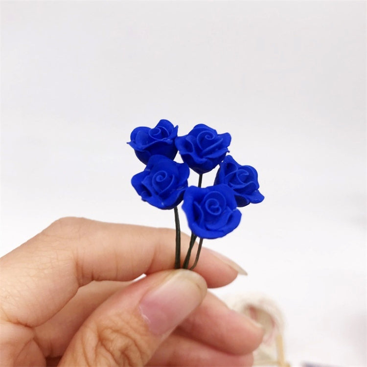 10 PCS 1:12 Mini Doll House Garden Bedroom Scene Decoration Rose, Blue