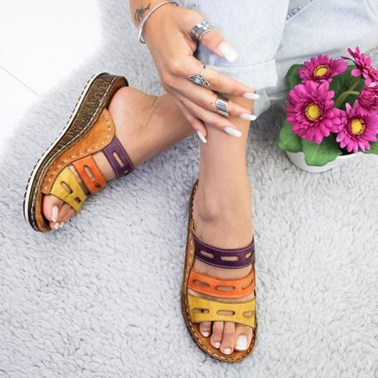 Vintage Casual Thick Bottom Wedges Open Toe Slippers for Women, 35, 36, 37, 38, 39, 40, 41, 42, 43