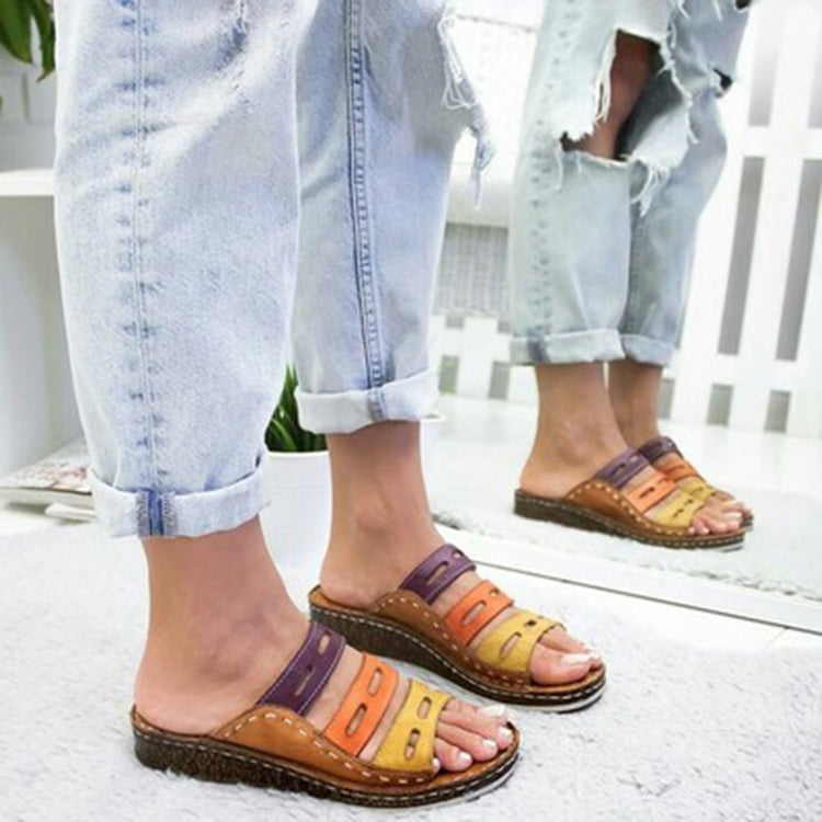 Vintage Casual Thick Bottom Wedges Open Toe Slippers for Women, 35, 36, 37, 38, 39, 40, 41, 42, 43