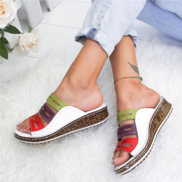 Vintage Casual Thick Bottom Wedges Open Toe Slippers for Women, 35, 36, 37, 38, 39, 40, 41, 42, 43