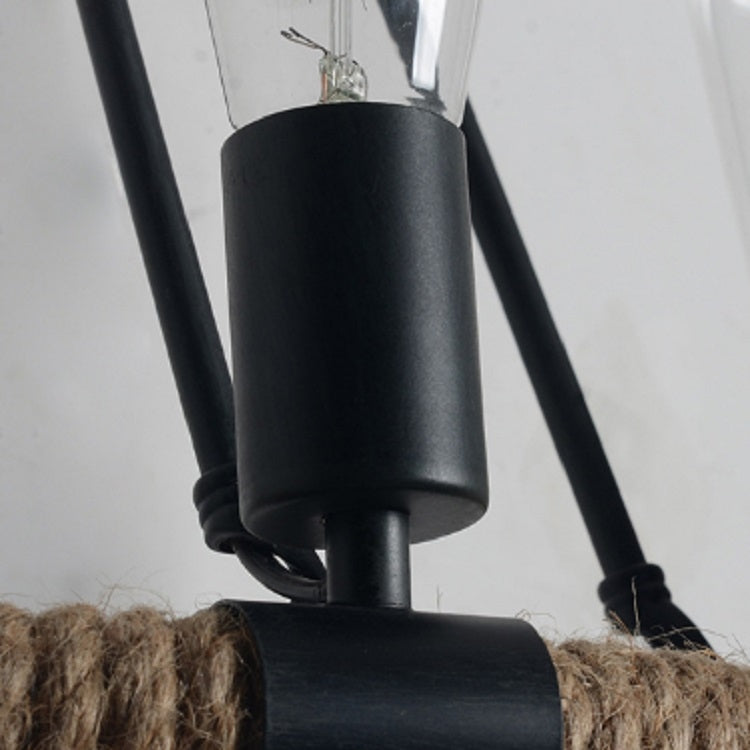 E27 LED Industrial Style Retro Hemp Rope Wrought Iron Wall Lamp, No Light Source, Edison LED4W, Edison Tungsten Wire 40W
