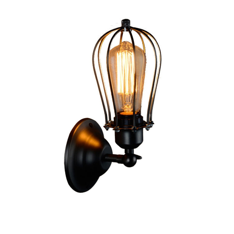 Retro Double Head Grapefruit Wrought Iron Antique Restaurant Corridor Aisle LED Wall Lamp, without Light Source, with Edison LED 4W, with Edison Tungsten Wire 40W