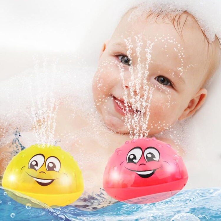 Baby Bathroom Play Water Bath Toy Children Electric Induction Sprinkler Ball with Light & Music, Red, Yellow, Red with Base, Yellow with Base