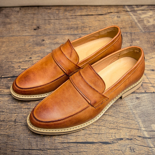 British Style Pointed Shoes Versatile Casual Shoes Slip-on Men Shoes, 38, 39, 40, 41, 42, 43