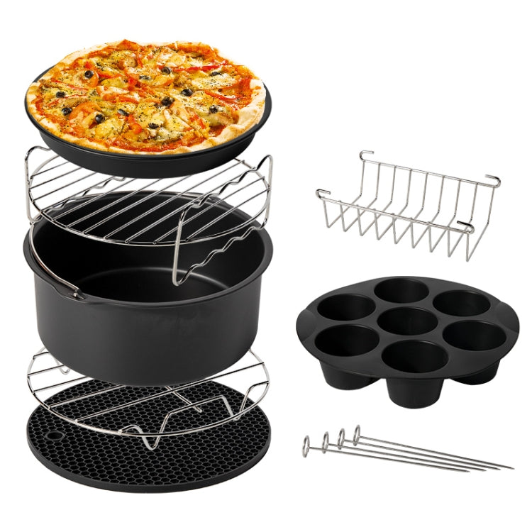 9 inch 12 in 1 Baking Grill Fryer Pan Air Fryer Accessories for 5.3QT-6.8QTup, 9 inch 12 in 1