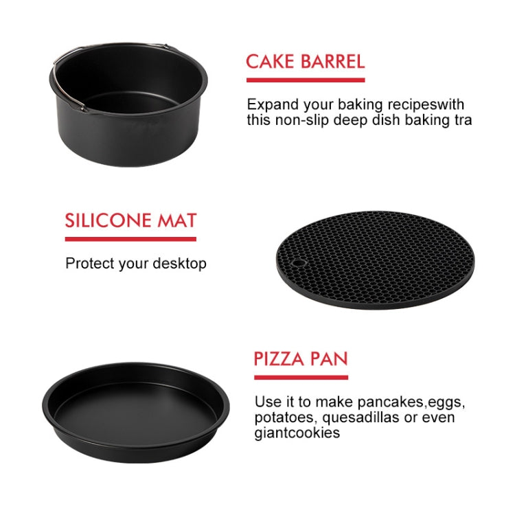 9 inch 12 in 1 Baking Grill Fryer Pan Air Fryer Accessories for 5.3QT-6.8QTup, 9 inch 12 in 1