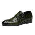 Crocodile Pattern Business Flat Bottom Leather Formal Shoes, 38, 39, 40, 41, 42, 43, 44, 45, 46, 47, 48
