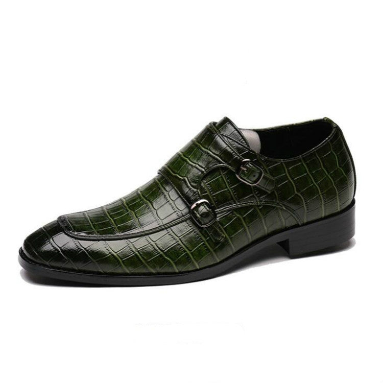 Crocodile Pattern Business Flat Bottom Leather Formal Shoes, 38, 39, 40, 41, 42, 43, 44, 45, 46, 47, 48