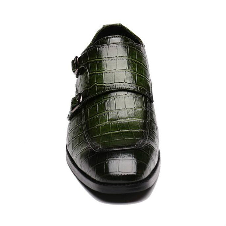 Crocodile Pattern Business Flat Bottom Leather Formal Shoes, 38, 39, 40, 41, 42, 43, 44, 45, 46, 47, 48