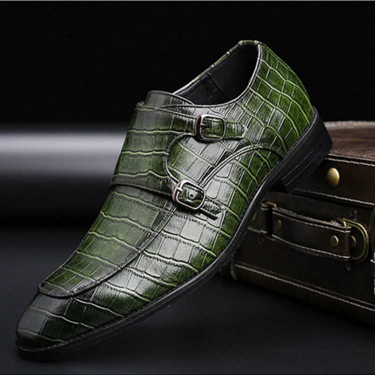 Crocodile Pattern Business Flat Bottom Leather Formal Shoes, 38, 39, 40, 41, 42, 43, 44, 45, 46, 47, 48