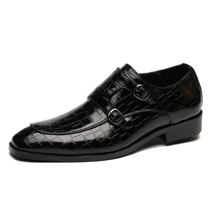 Crocodile Pattern Business Flat Bottom Leather Formal Shoes, 39, 40, 41, 42, 43, 44, 45, 48