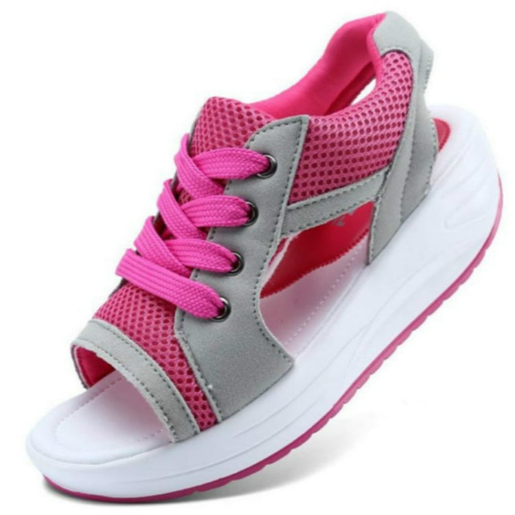 Fish Mouth Thick Bottom Increased Sports Leisure Mesh Shoes, 35, 36, 37, 38, 39, 40