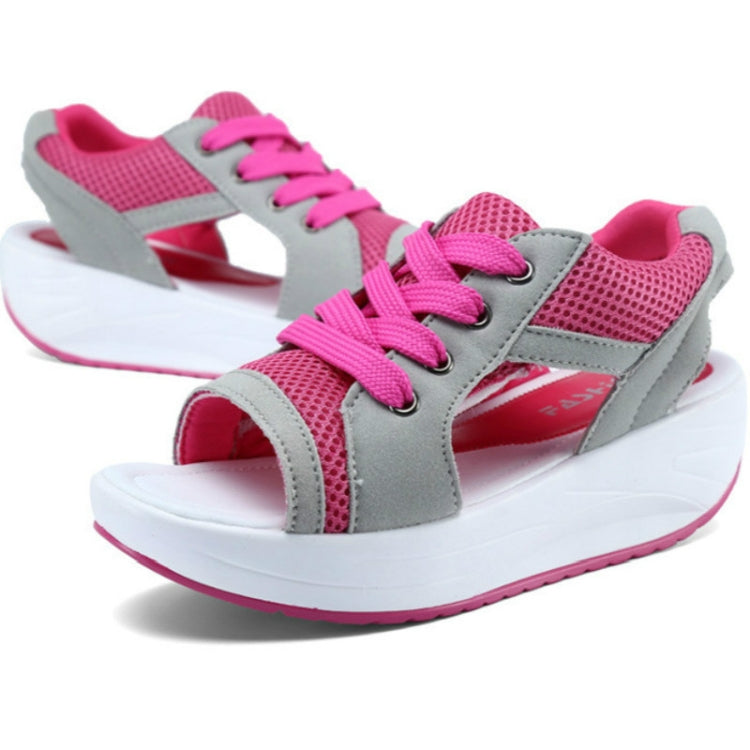 Fish Mouth Thick Bottom Increased Sports Leisure Mesh Shoes, 35, 36, 37, 38, 39, 40