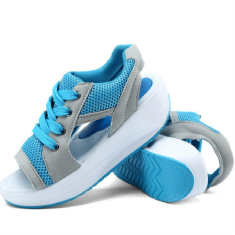 Fish Mouth Thick Bottom Increased Sports Leisure Mesh Shoes, 35, 36, 37, 38, 39, 40