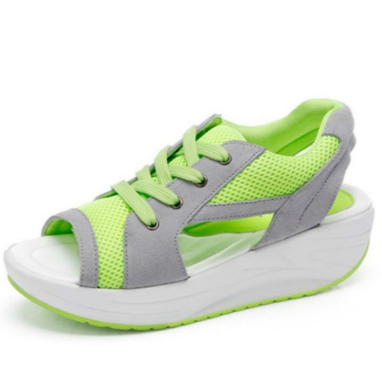 Fish Mouth Thick Bottom Increased Sports Leisure Mesh Shoes, 39