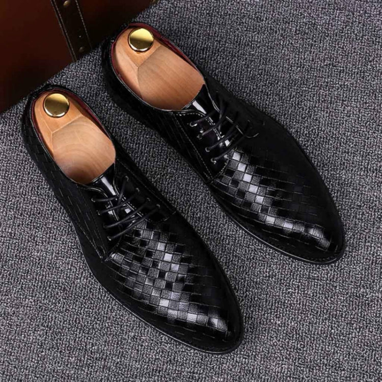 Men Business Dress Shoes Crocodile Leather Shoes Pointed Strips Brock Casual Shoes, 38, 39, 40, 41, 42, 43, 44, 45, 46, 47