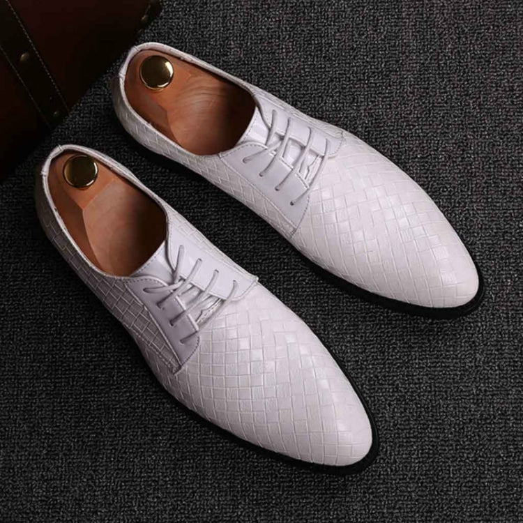 Men Business Dress Shoes Crocodile Leather Shoes Pointed Strips Brock Casual Shoes, 38, 39, 40, 41, 42, 43, 44, 45, 46, 47