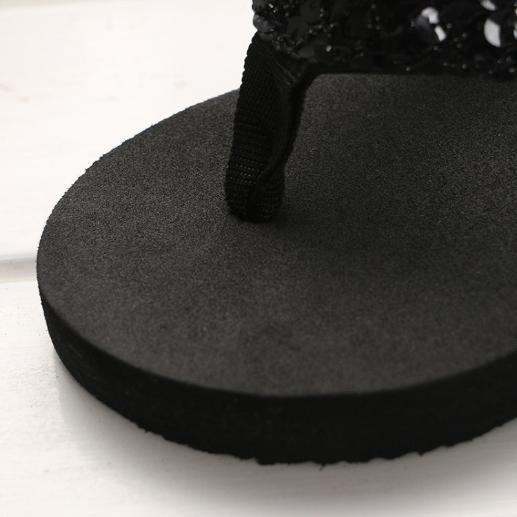 Sequin Slippers Wedge ith Flip Flops, 36, 37, 38, 39, 40