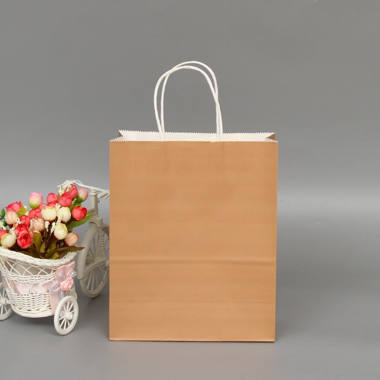 10 PCS Elegant Kraft Paper Bag With Handles for Wedding/Birthday Party/Jewelry/Clothes, 16x22x8cm, 22x27x11cm, 12x15x6cm, 26x33x12cm, 32x25x11cm, 42x31x12cm