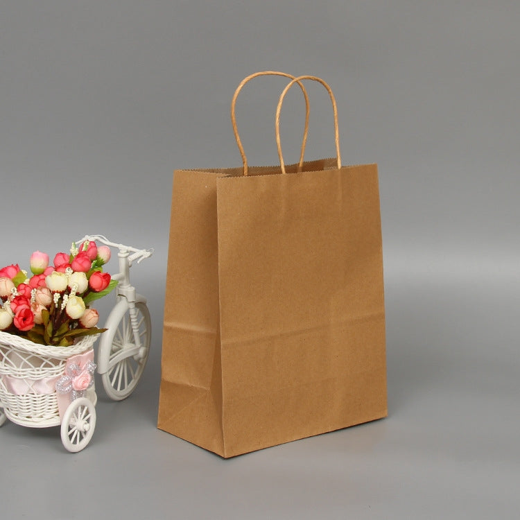 10 PCS Elegant Kraft Paper Bag With Handles for Wedding/Birthday Party/Jewelry/Clothes, 16x22x8cm, 22x27x11cm, 12x15x6cm, 26x33x12cm, 32x25x11cm, 42x31x12cm