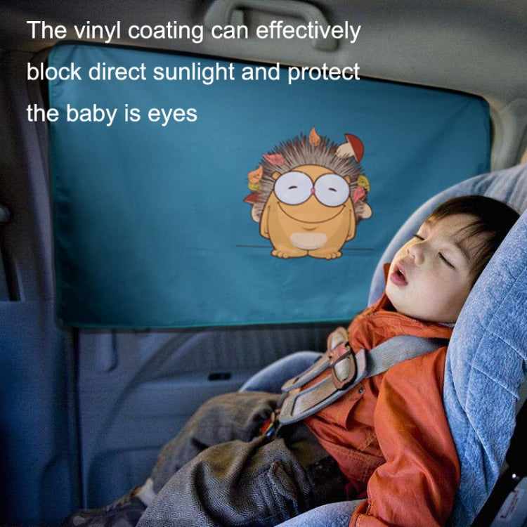 1 Pair Car Window Magnet Sunshade Curtain Heat Insulation Sun Block, 1 Pair (Hedgehog)