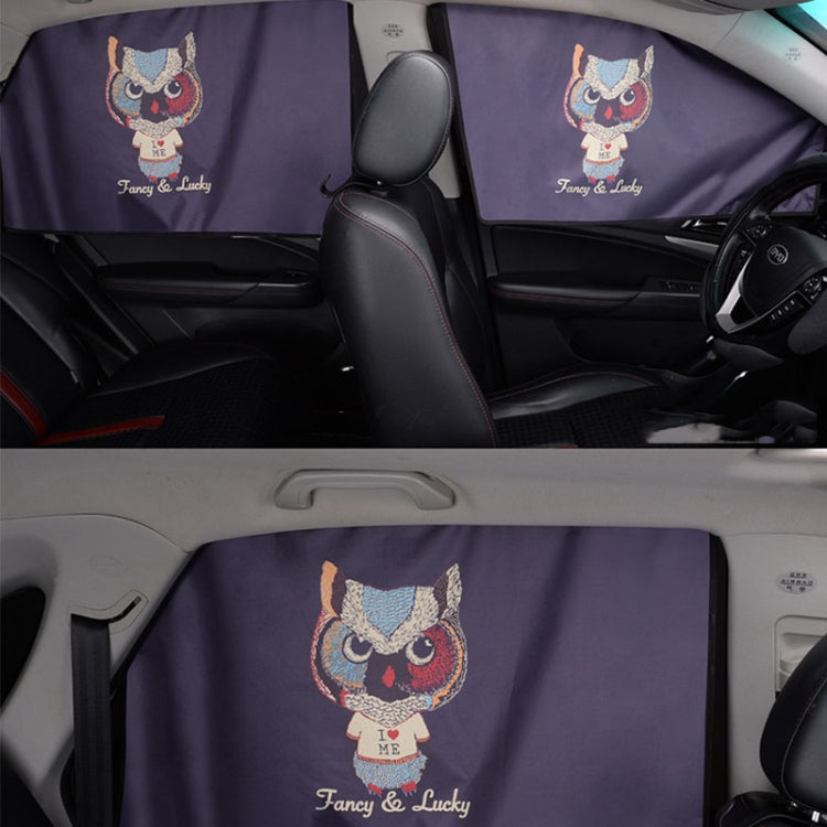1 Pair Car Window Magnet Sunshade Curtain Heat Insulation Sun Block, 1 Pair (Hedgehog)