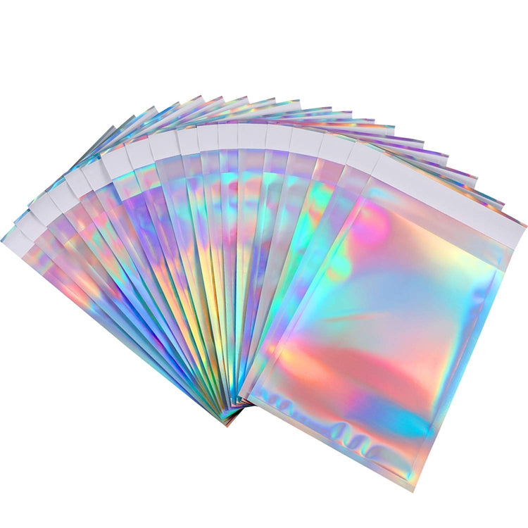 100 PCS / Set  Laser Self Sealing Plastic Envelopes Mailing Bags Gift Packaging Bags, 16.5cmx23cm+4cm, 23cmx32.5cm+4cm, 35cmx40cm+4cm