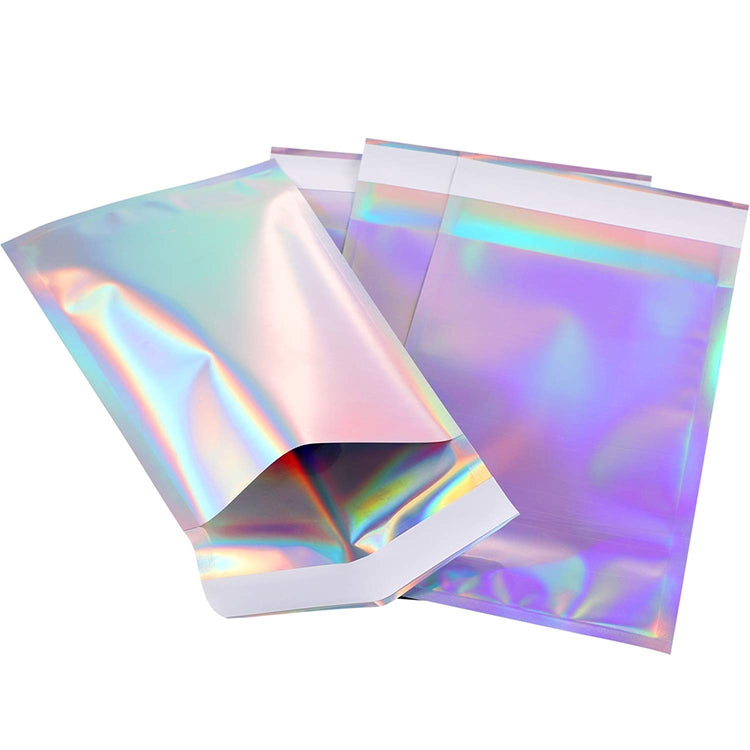 100 PCS / Set  Laser Self Sealing Plastic Envelopes Mailing Bags Gift Packaging Bags, 16.5cmx23cm+4cm, 23cmx32.5cm+4cm, 35cmx40cm+4cm