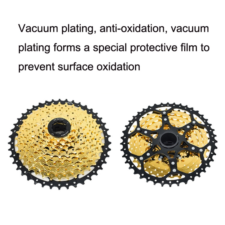 VG Sports Split Mountain Bike Lightweight Cassette Flywheel, 9 Speed 42T (Gold), 10 Speed 42T (Gold), 10 Speed 50T (Gold), 11 Speed 50T (Gold), 11 Speed 52T (Gold), 12 Speed 50T (Gold), 12 Speed 52T (Gold)