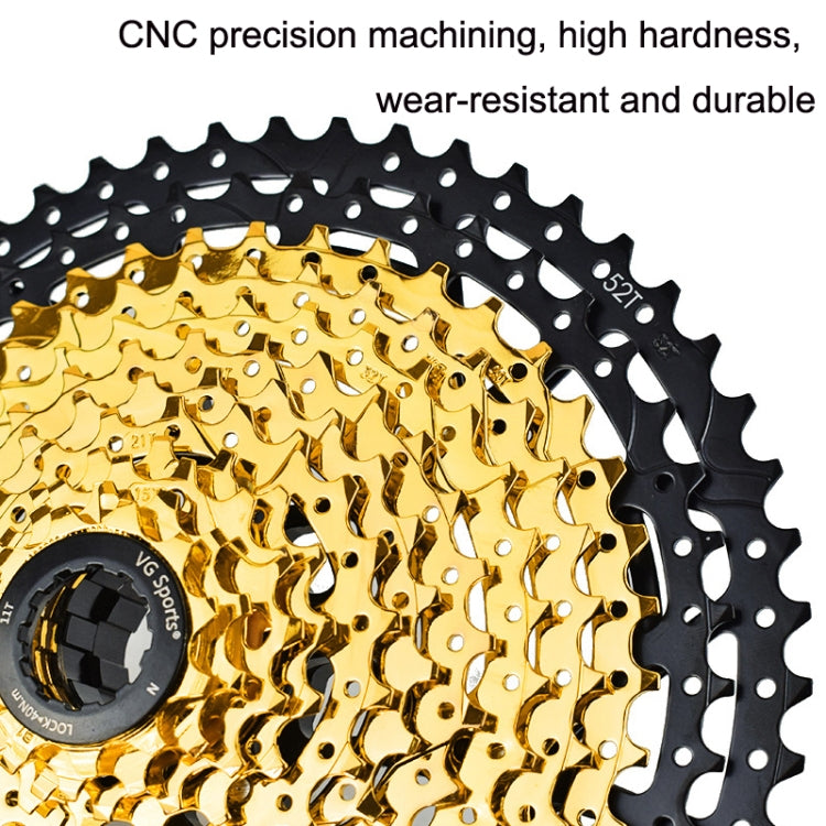 VG Sports Split Mountain Bike Lightweight Cassette Flywheel, 9 Speed 42T (Gold), 10 Speed 42T (Gold), 10 Speed 50T (Gold), 11 Speed 50T (Gold), 11 Speed 52T (Gold), 12 Speed 50T (Gold), 12 Speed 52T (Gold)