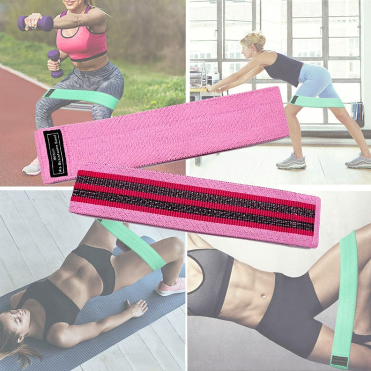 Polyester-cotton + Latex Yarn Loop Tension Band Yoga Resistance Band, Size: 76 x 8cm, Lake Blue Weak Pull, Pink Rally Medium, Purple Rally