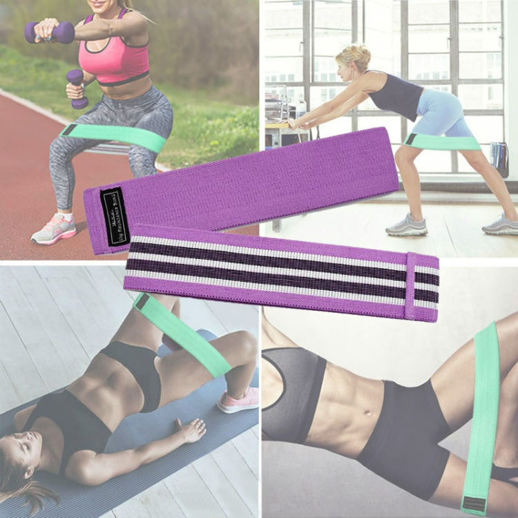 Polyester-cotton + Latex Yarn Loop Tension Band Yoga Resistance Band, Size: 76 x 8cm, Lake Blue Weak Pull, Pink Rally Medium, Purple Rally