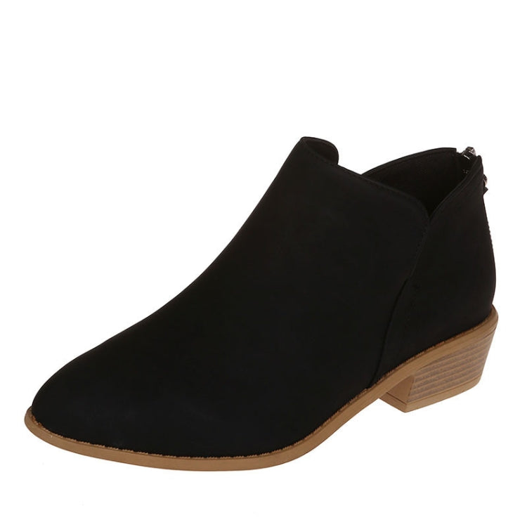 Autumn And Winter Pointed Low-Heeled Boots Women Low Tube Boots, 35, 36, 37, 38, 39, 40, 41, 42, 43