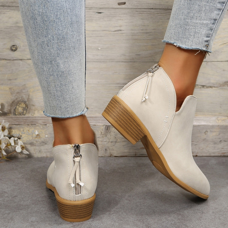 Autumn And Winter Pointed Low-Heeled Boots Women Low Tube Boots, 35, 36, 37, 38, 39, 40, 41, 42, 43