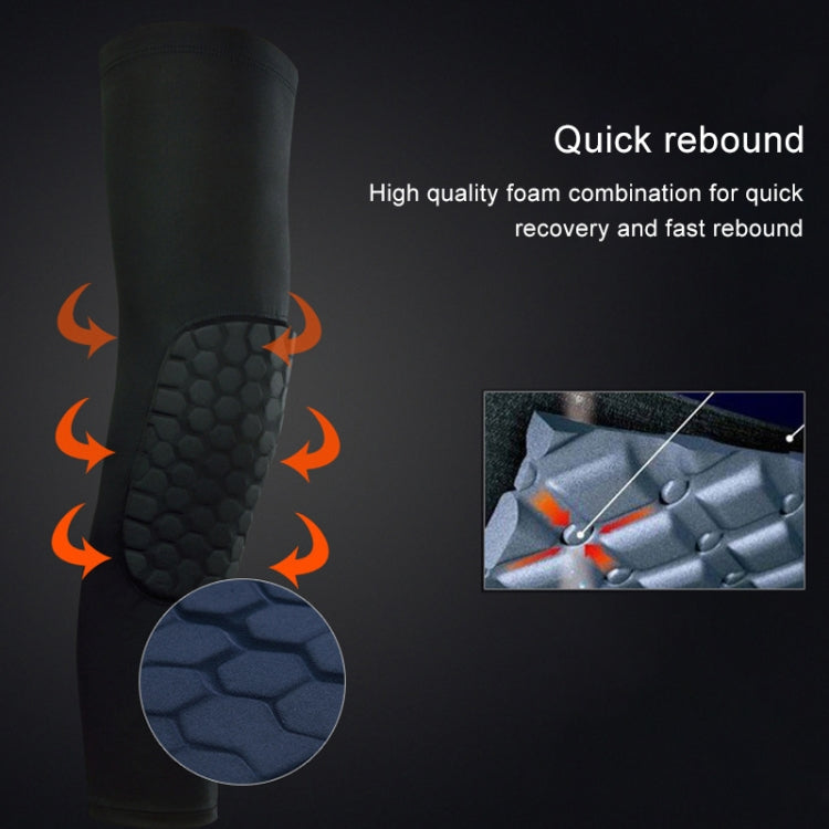 Long Sports Anti-collision Anti-fall Breathable Honeycomb Knee Pads, S, M, L, XL