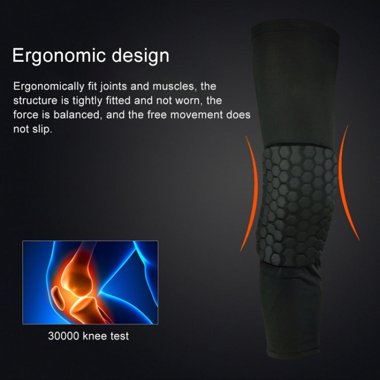 Long Sports Anti-collision Anti-fall Breathable Honeycomb Knee Pads, S, M, L, XL