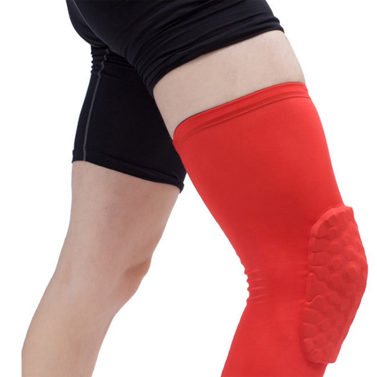 Long Sports Anti-collision Anti-fall Breathable Honeycomb Knee Pads, S, M, L, XL
